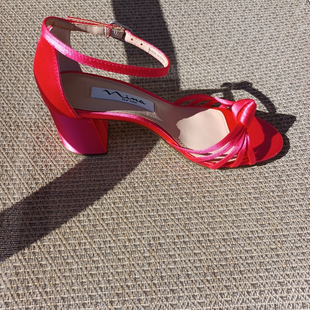 Nina Satin Strap Block Sandal